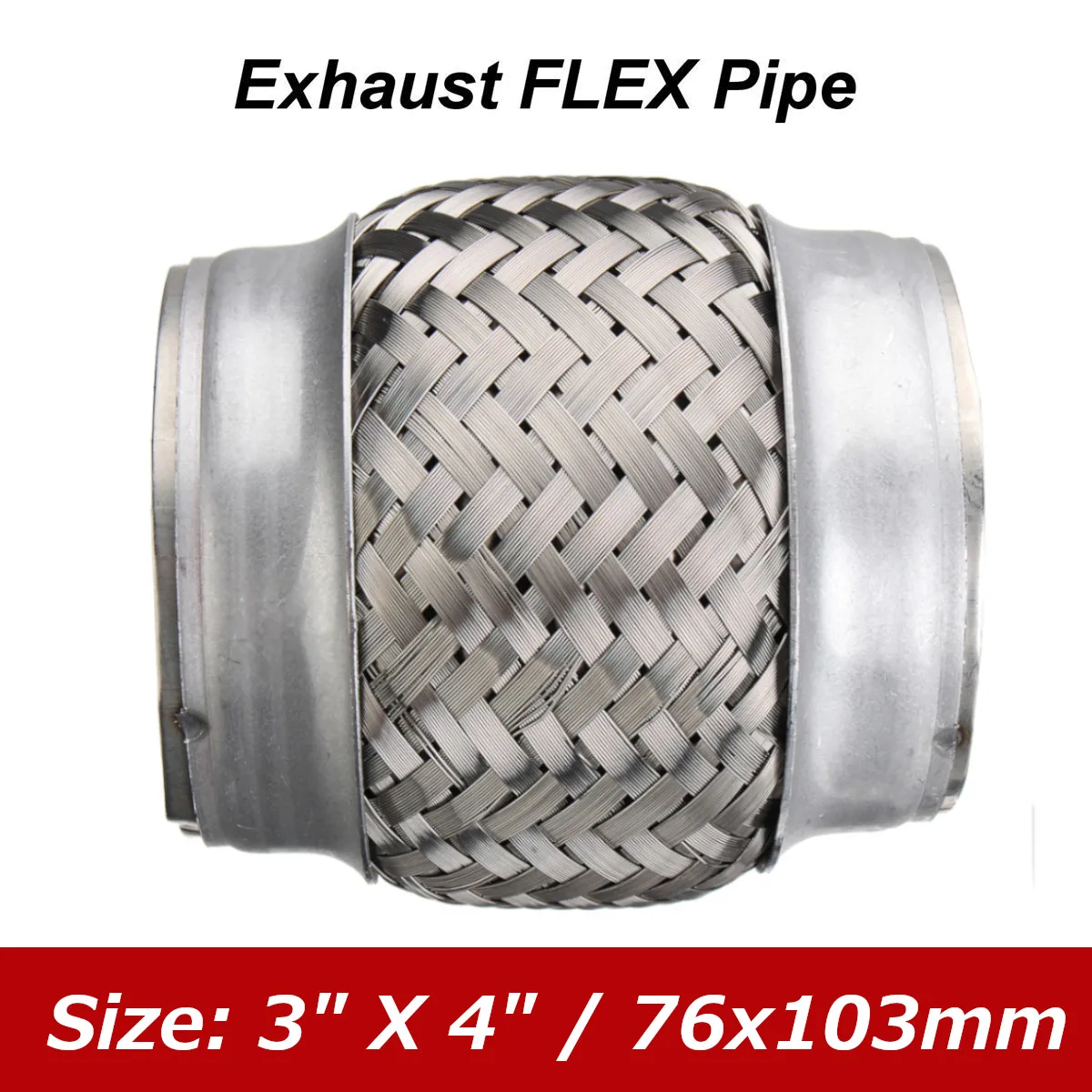 

3x4 дюйма 76 мм автомобильные выхлопные трубы из нержавеющей стали одинарный Плетеный гибкий Соединительный адаптер пульсация