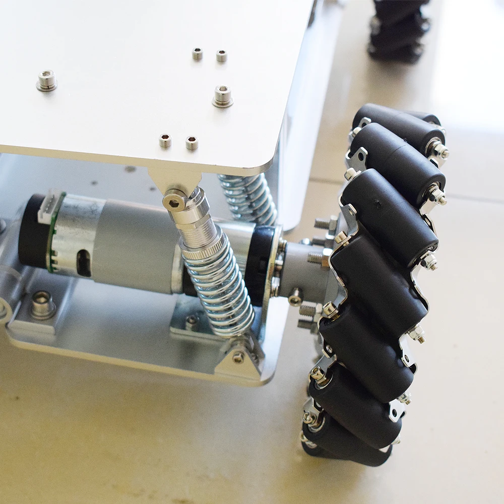 Verkauf 40KG Last Dämpfung Mecanum Rad Roboter Auto Chassis Kit Mit 4 Stücke Planeten Getriebe Motor Für Arduino STM32 Raspberry Pi