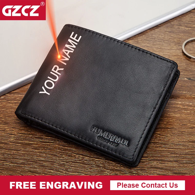 Кошелек GZCZ мужской из натуральной кожи модный короткий складной Повседневный
