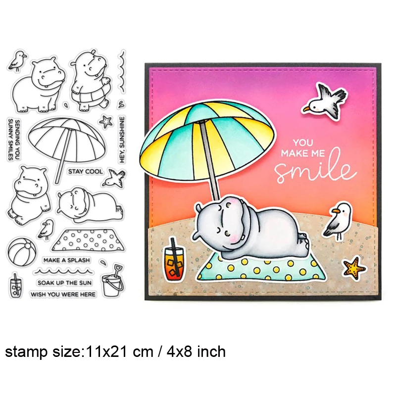 Хиппос на праздник прозрачные штампы для поделок скрапбукинга поделки