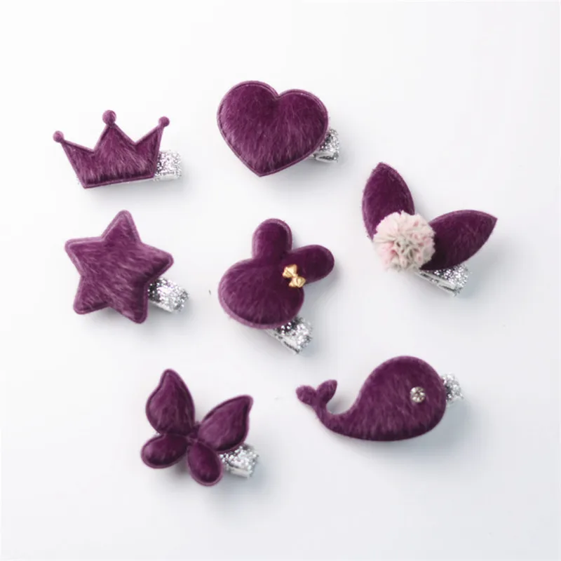 Заколки для волос вельветовые в виде кролика девочек 10 шт./лот| |