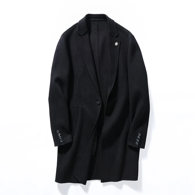 

New men's extra large medium length woolen coat in winter