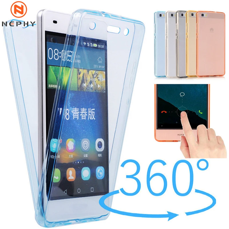 Прозрачный чехол с полной защитой 360 градусов для huawei P8 P9 Lite 2017 P10 Plus P20 P30 Mate 10 20 Pro