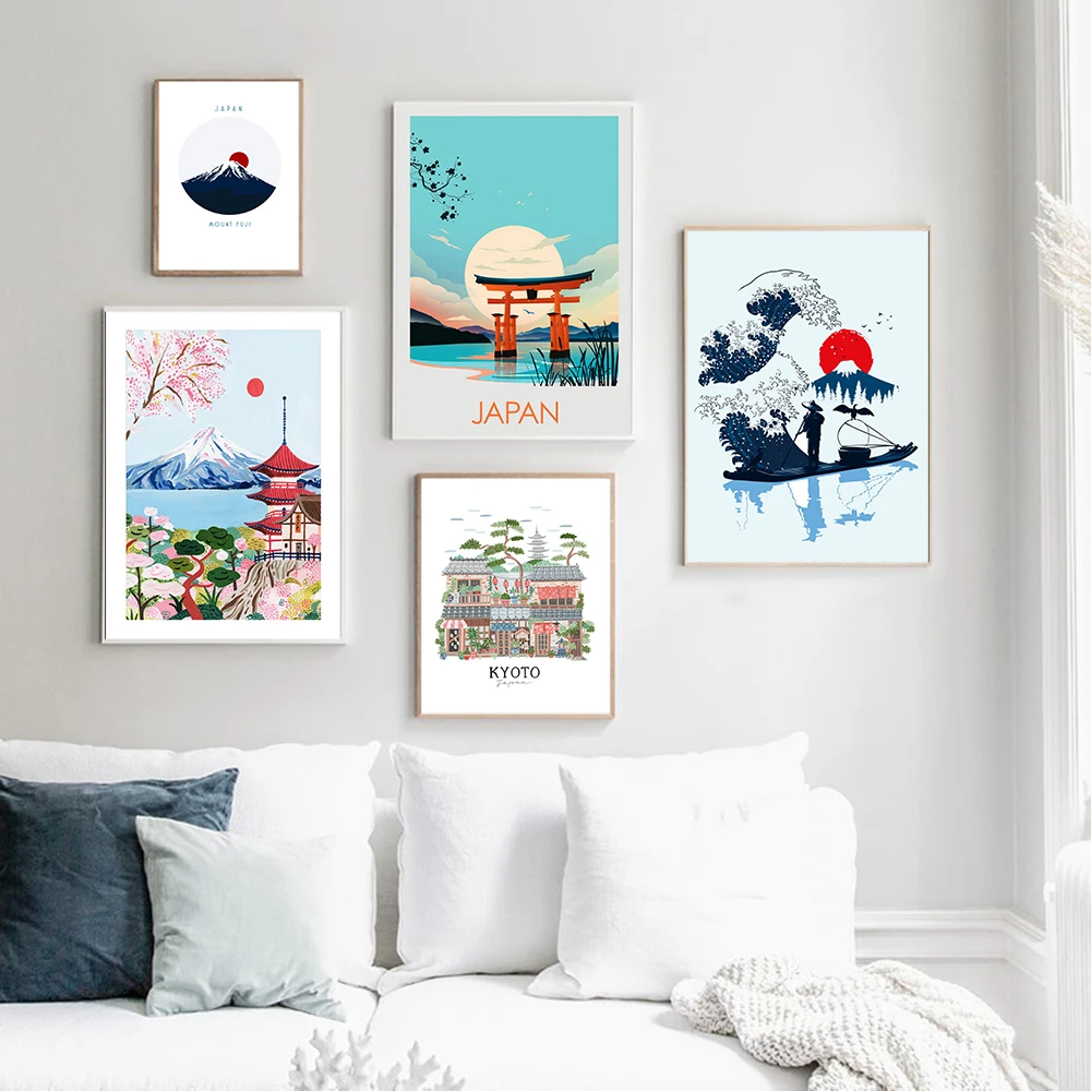 

Vintage Poster Japan Tokyo Travel Canvas Painting Mount Fuji Art Print Nordic Modern Wall Picture For Living Room Home Decor