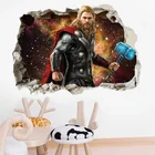 3D Марвел Тор наклейки на стену детские комнаты Тор молот Тора декор для туалета Мстители наклейки на стену искусство ПВХ роспись плакаты
