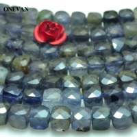 onevan natural iolite stone faceted square charms beads 4 0 2mm loose stone bracelet necklace jewelry making diy gift design