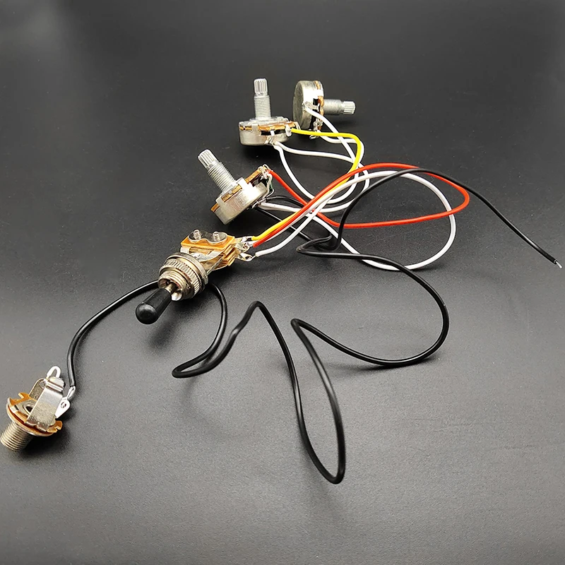 elektrische gitarre pickup kabelbaum kit 2v1t 500k töpfe potentiometer 3 weg schalter mit ausgang jack für lp lp elektrische gitarre free gl