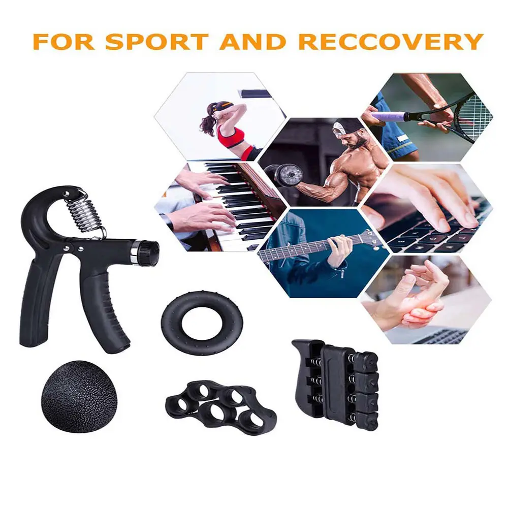 

Hand Grip Strengthener Workout Kit Fitness Forearm Hand Gripper Therapy Ring Finger Exerciser Band For Rehabilitation Gym Tool