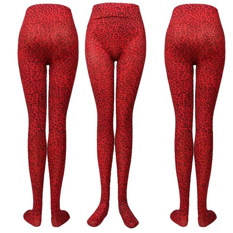 Колготки с высокой талией и леопардовым принтом для женщин девочек | Женская