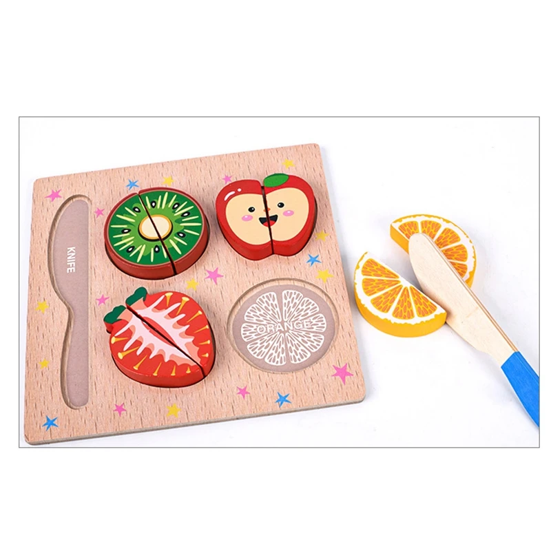 

Wooden Cut Fruits Vegetables Dessert Kids Cooking Kitchen Toy Food Pretend Play Puzzle Educational Toys