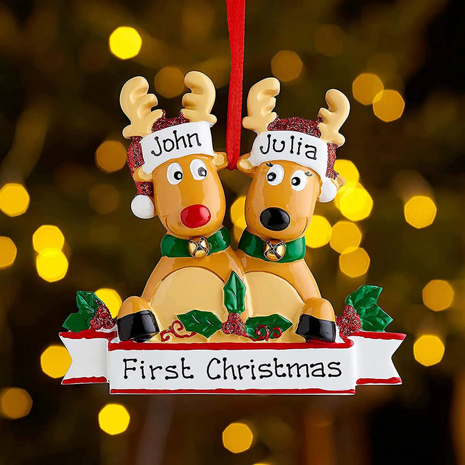 

Cute Deer Family Figurine Resin Christmas Vaccinated Pendant Elk Elderly Decorations Old Man Bedroom Decoration Hanging Ornament