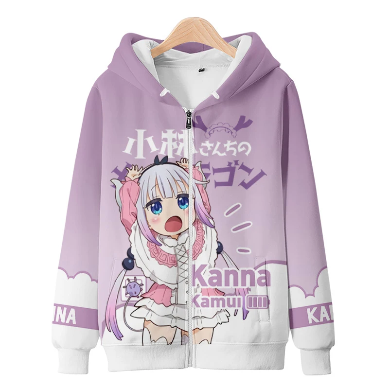 

2021 Miss Kobayashi's Dragon Maid Casual Zip up Men Hoodie 3D Print Women Hoody Harajuku Streetwear Sweatshirt Oversized Clothes