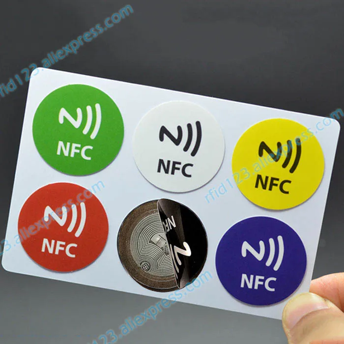 On Metal Type-Round 6 шт./лот NTAG213, NFC метки RFID клейкая этикетка наклейка, совместима со всеми продуктами nfc - Цвет: On Metal Type-Round