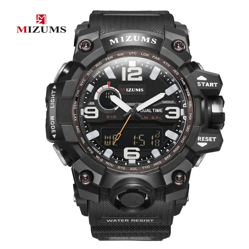 MIZUMS LED Digital Analog Sport Watch Men Chronograph Military Men's G Style Fashion Sports Watches Man Ourdoor Male Wristwatch |