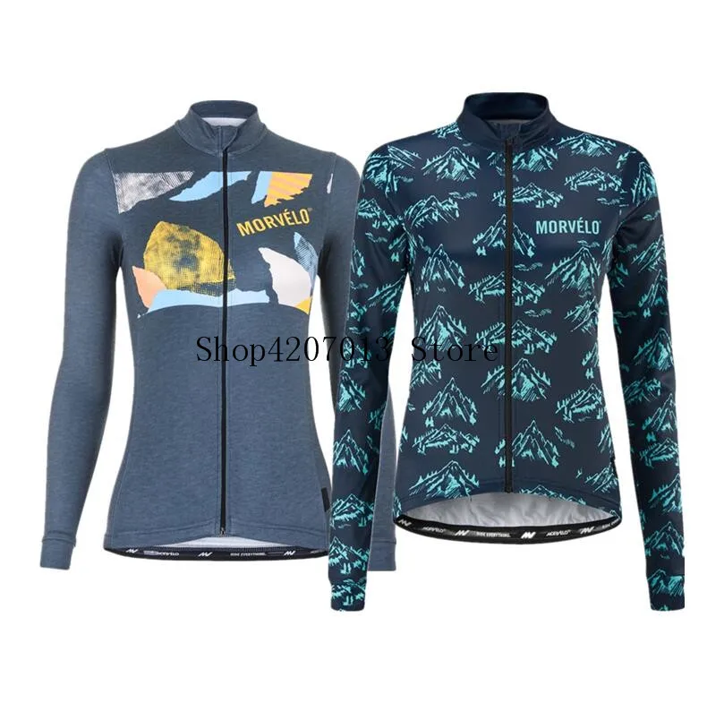 Женская велосипедная рубашка Morvelo трикотажная с длинным рукавом весна осень на