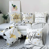 bronzing christmas pillow cover 18x18 inche christmas pillowcase home decorative cushion cover xmas pillow cover home decore