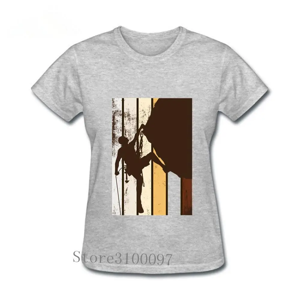 

Vintage Rock Climbing T Shirt Fitness Mountain Climber Women T-Shirt Cotton 100% Top Tee Short Sleeve Brand Shirt Streetwear