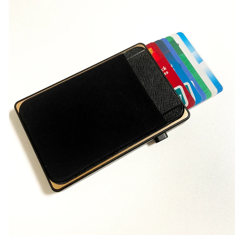 Держатель для кредитных карт YUECIMIE из алюминия и пластика с эластичным чехлом