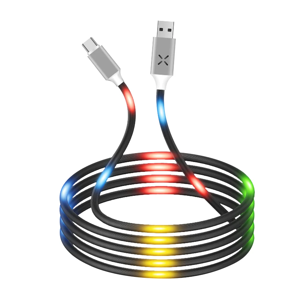 

ANKNDO Voice Control Light Usb Type C Cable Ambient Led Micro Usb Cable 1M 2.4A Usb C Phone Charger Cord Usbc Charging Wire
