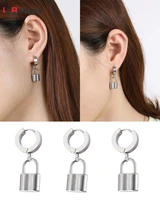 1pcz fashion door lock earrings industrial barbell earrings pendant perforated jewelry