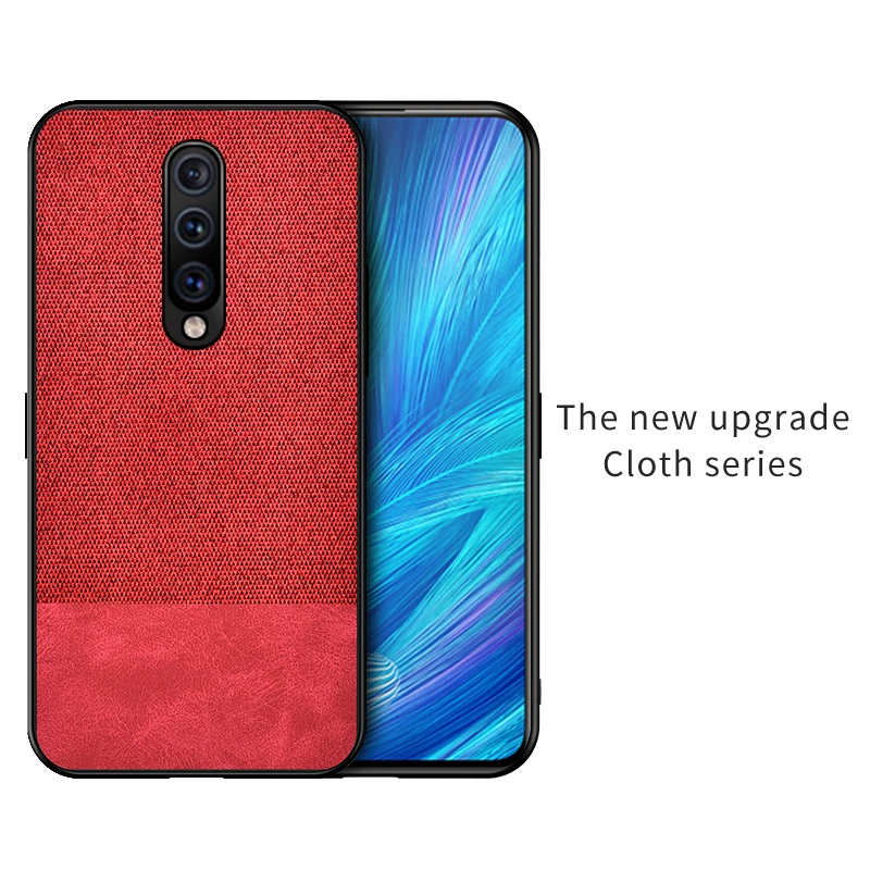 Для OnePlus 7 Pro чехол противоударный задняя крышка ткань силиконовый мягкий край защитный чехол для OnePlus 6T 6 7T Pro Чехол - Цвет: Red (splicing)