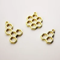 10pcspack bee honeycomb charm bezel metal pendant frame blank pendants bezel setting uv resin frame jewelry diy