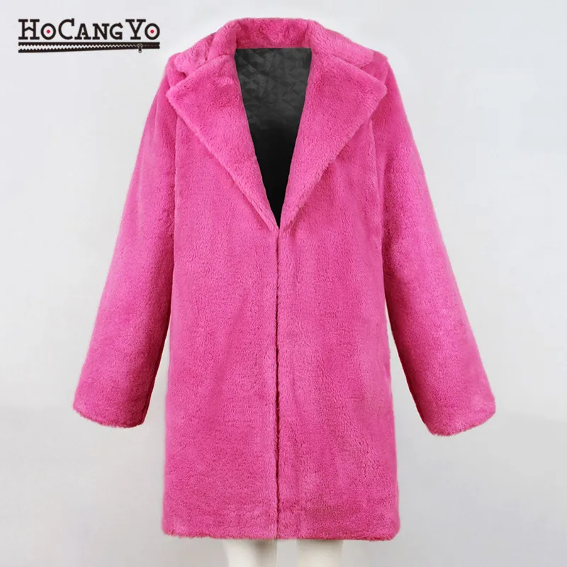 Модное зимнее женское пальто из искусственного меха большие размеры 3XL