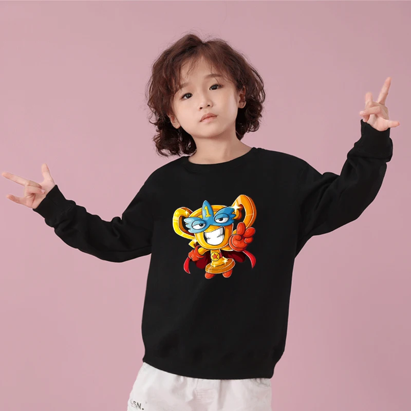 

Superzings/толстовки с героями мультфильмов; Модный Повседневный хлопковый пуловер для мальчиков и девочек; Крутая детская одежда; Спортивная о...