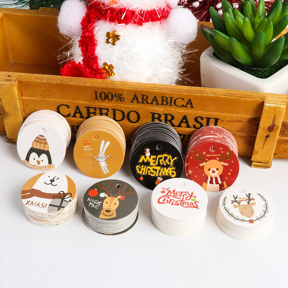 100 шт. крафтовые бирки сделай сам наклейки на День святого Валентина бумажные для