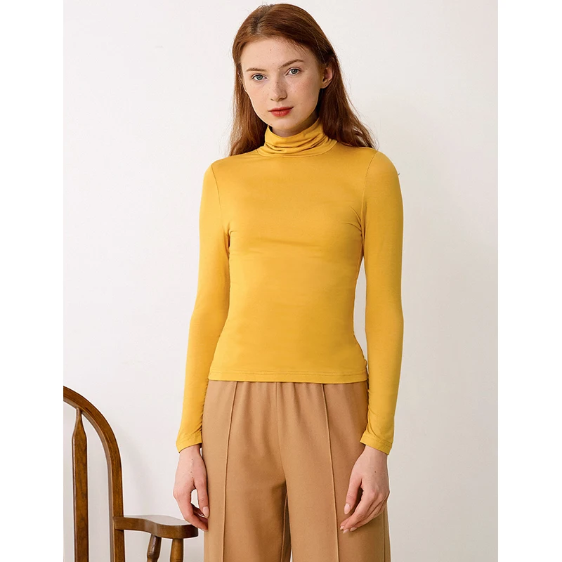 Женская облегающая однотонная блузка с длинным рукавом эластичная Удобная