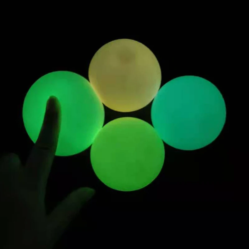 

1pc Luminous Decompression Ball Stress Relief Ceiling Balls Squash Ball Globbles Decompression Toy Sticky Ballceiling Light