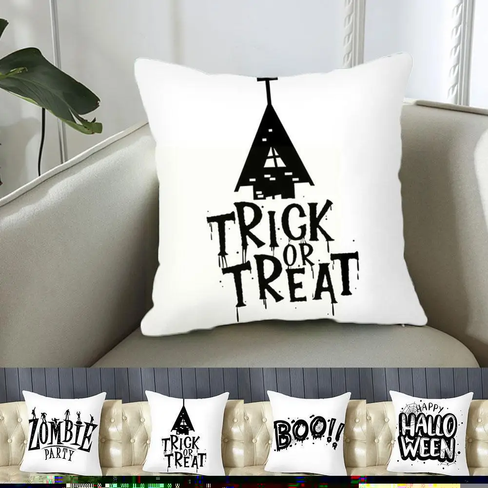 

Cartoon Halloween Pillow Cover Peach Skin Cushion Cover Decor Wholesale Pillow Cover Decorative Sofa Pillows Throw Room L7N2
