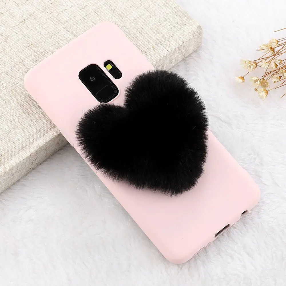 Black L-FADNUT Меховой чехол для samsung Galaxy A3 A5 A6 A7 A8 милые плюшевые Мягкий силиконовый чехол из ТПУ с изображением героев для samsung J3 J4 J5 J6 плюс - Цвет: Black