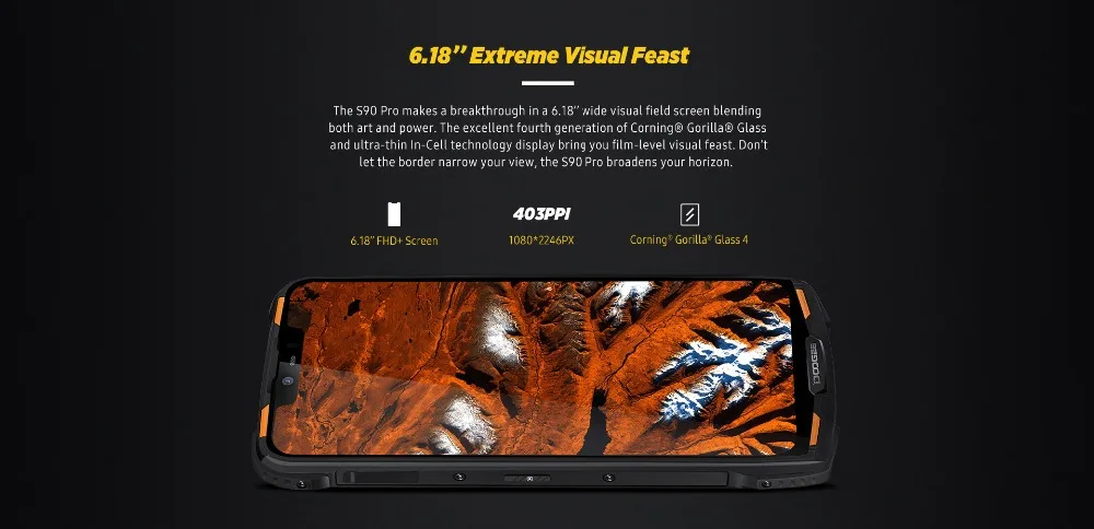 Doogee S90 Pro модульный прочный мобильный телефон IP68 Helio P70 6,1" дисплей Восьмиядерный 6 ГБ 128 ГБ 16MP+ 8MP Android 9 12V2A смартфон