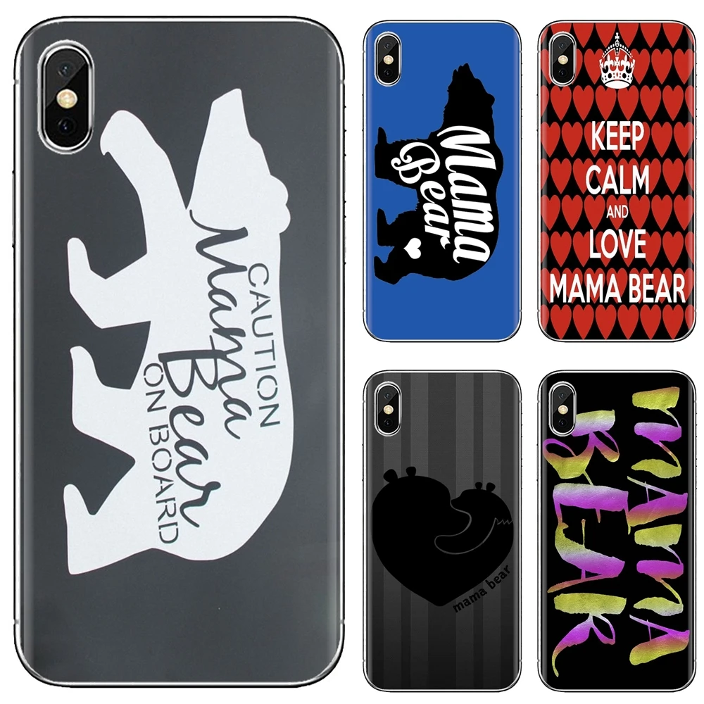 Мягкий чехол для мамы и медведя на день матери iPhone 11 Pro 4 4S 5 5S SE 5C 6 6S 7 8X10 XR XS Plus Max iPod