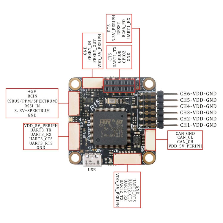 Обновленный полётный контроллер Mini pixracer Autopilot Xracer FMU V4 V1.0 PX4 плата контроллера полета для DIY FPV Drone 250 RC Мультикоптер