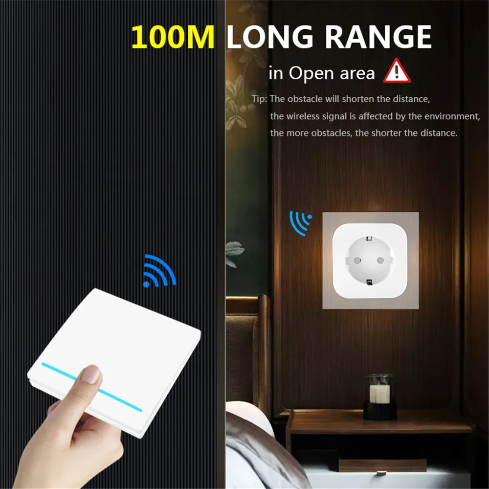 SMATRUL Tuya Smart Life Беспроводная розетка настенная Wi-Fi RF 433Mhz 220V штепсельная вилка