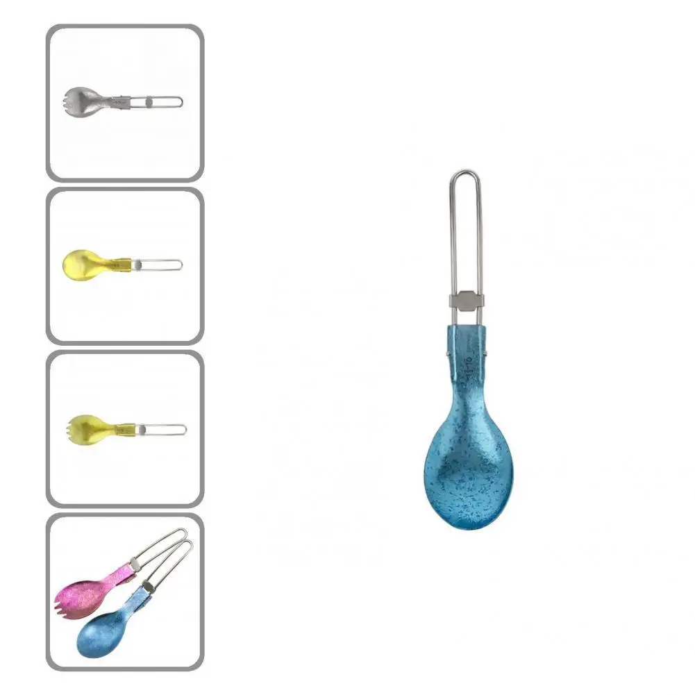 

Useful Collapsable Spoon Reusable Heavy Duty Hiking Fork Folding Camping Hunting Spoon Fork for Travel Folding Spork