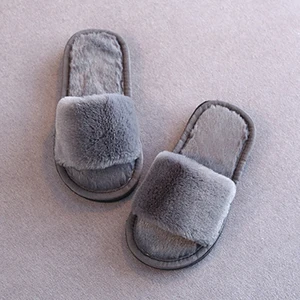 Детская зимняя обувь для дома, меховые тапочки для девочек, розовые, красные, черные, серые, тапочки для малышей, теплая обувь для мальчиков, плюшевые женские комнатные тапочки