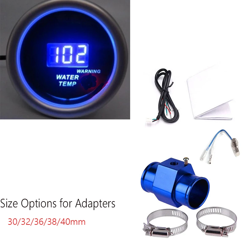 Автомобильный датчик температуры воды 52 мм синий светодиодный цифровой