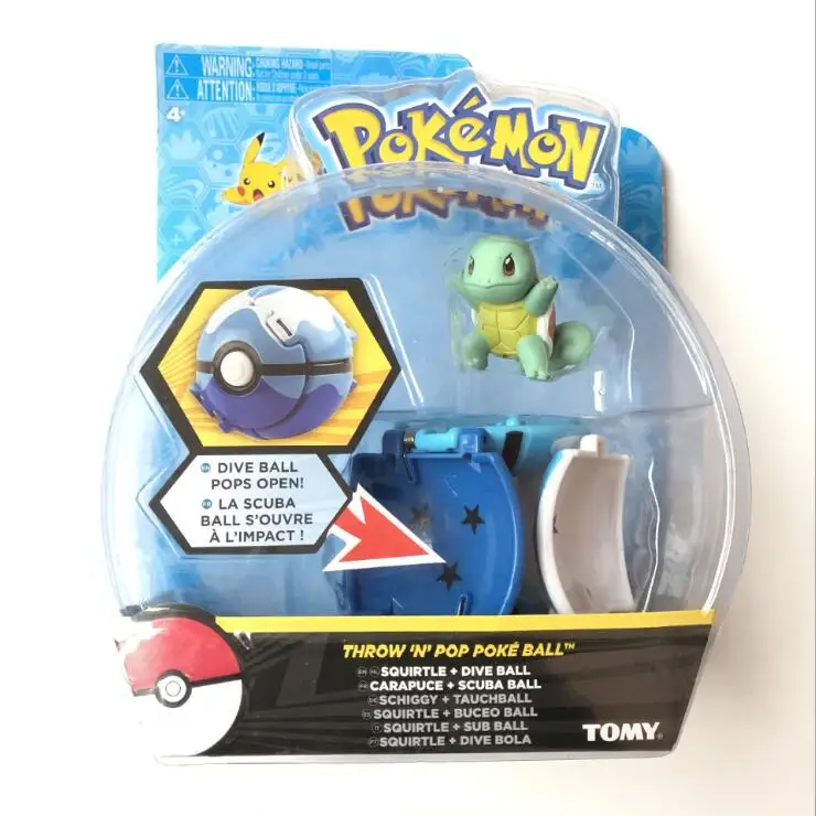 Оригинальная кукла Покемон Пикачу Touch and Flip Pokeball Player аниме модель детская игрушка