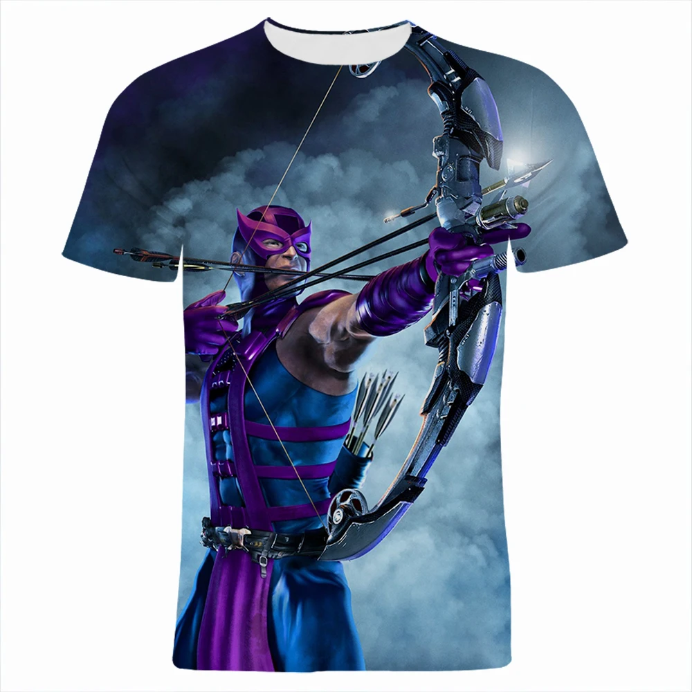 Hawkeye Женская одежда с 3D-принтом Marvel летняя детская футболка коротким рукавом