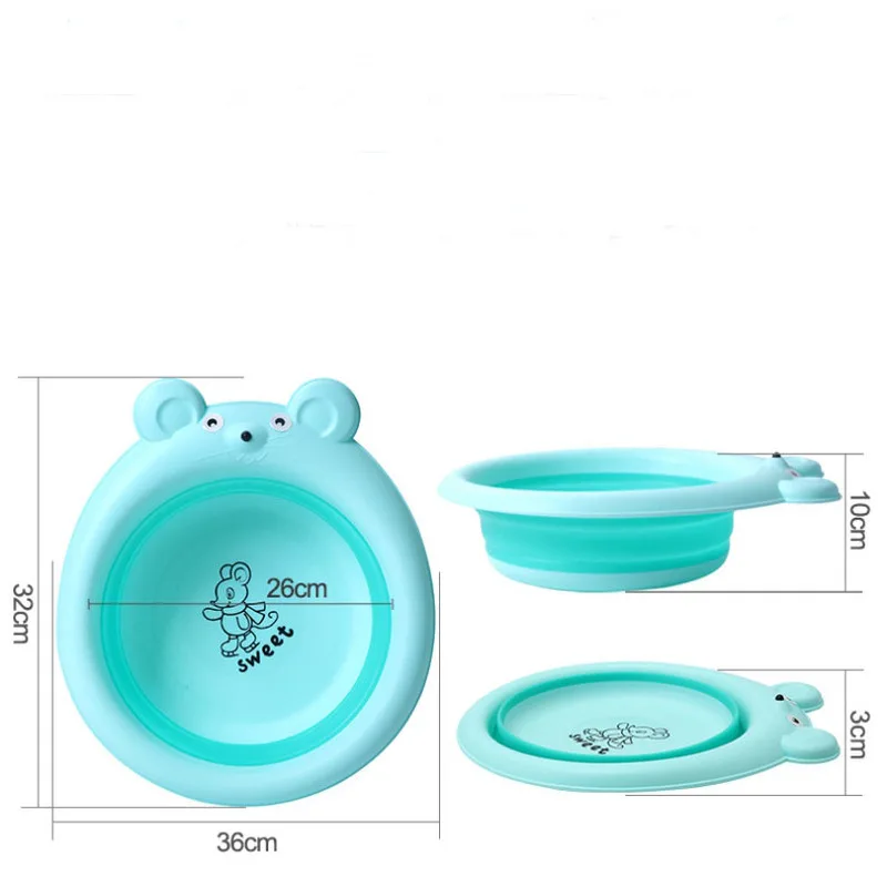 

Creative Foldable Cartoon Cute Little Mouse Baby Washbasin Home Portable Travel Out of Small Basin PP Large Plastic Foot Basin