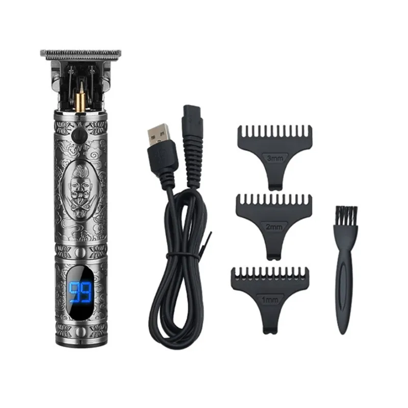 

LCD USB Rechargeable Baldheaded Hair Clipper Electric Cordless Shaver Trimmer 0mm Men Barber Hair Cutting Machine