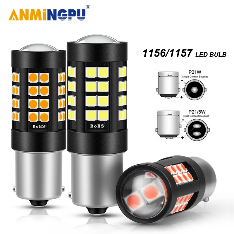 ANMINGPU 2X сигнальная лампа 1157 BAY15D Led P21/5W 3030SMD 1156 BA15S P21W BAU15S PY21W R5W 12V поворотный сигнал