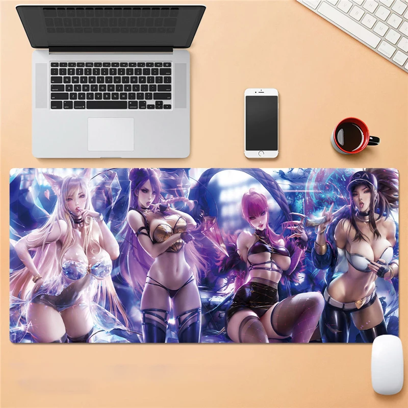 

70x30cm Sexy Anime Breast Gaming Mouse Pad Computer Edge Locking Mousepad Large Rubber Desk Keyboard Mouse Pad Gamer for LOL