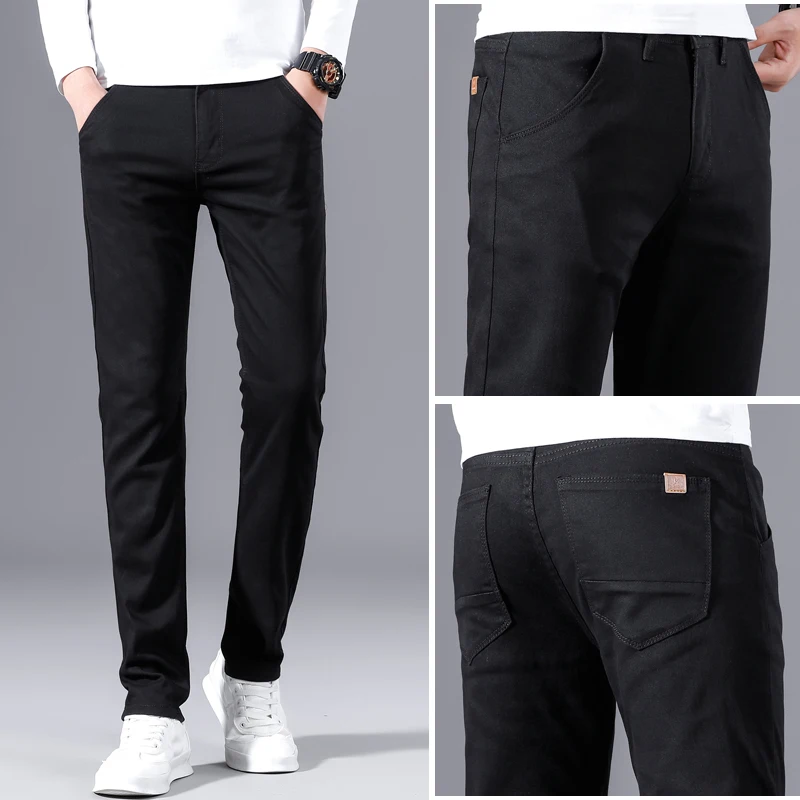 

Classic Men's Khaki Casual Pants 2021 New Business Fashion Slim Fit Cotton Stretch Trousers Male Brand Clothing