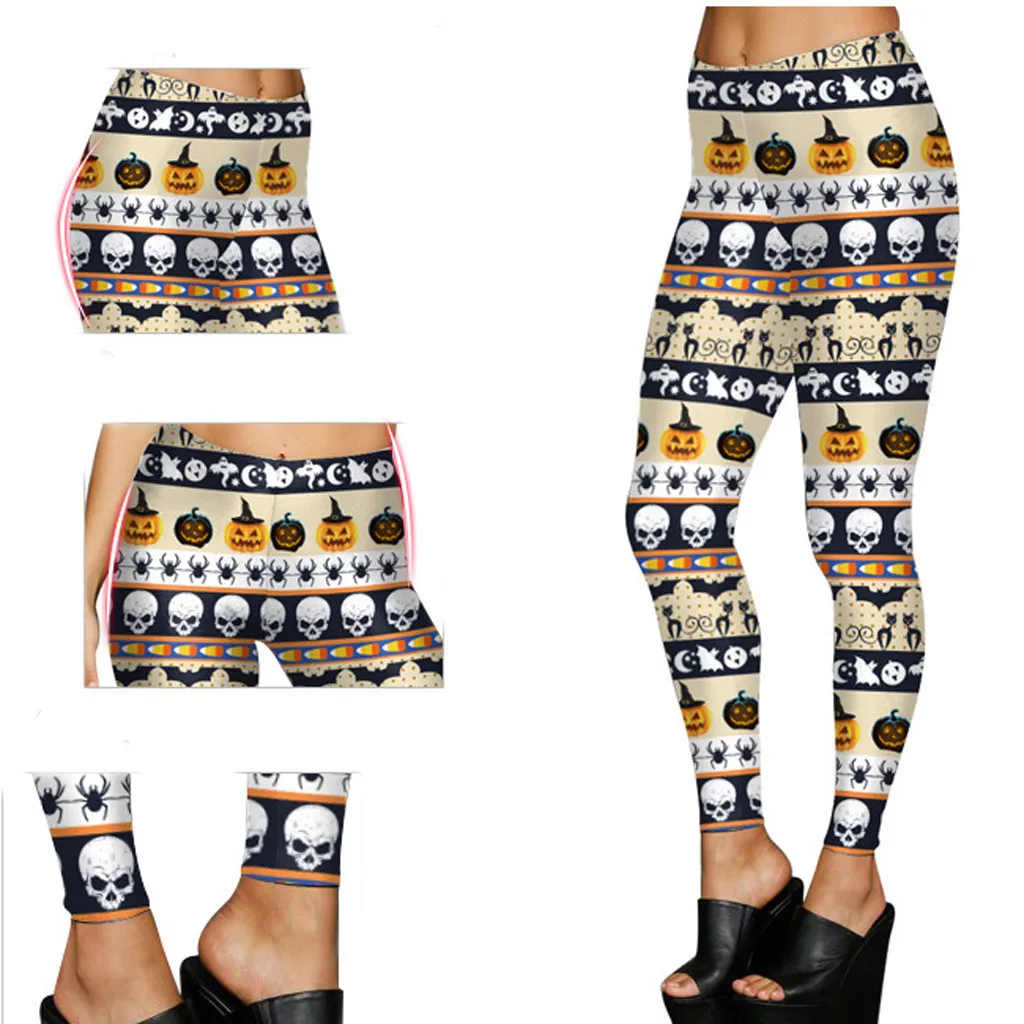 2019 Весна Осень Новые женские Лосины Хэллоуин подтяжка бедра ягодицы брюки мягкие