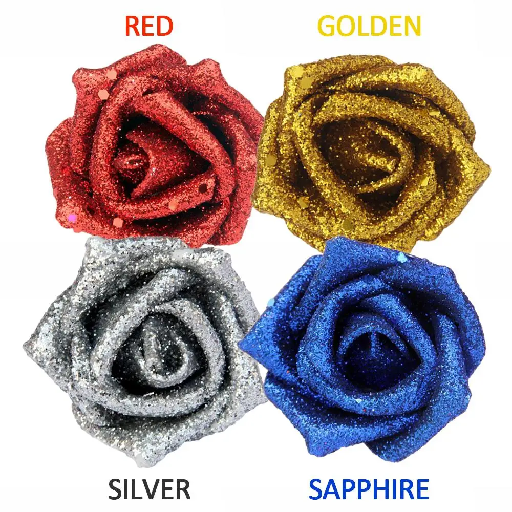 ПЭ 10 шт 6 см блестящая Пена Розы Искусственные цветы розы Красивые свадебные