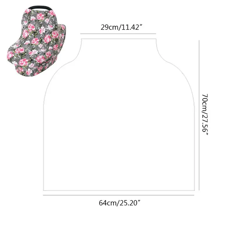 

Cotton Baby Breastfeeding Towel Multi-function Safety Seat Cushion Shopping Cart Mat Floral Pattern Newborn Stroller Cover